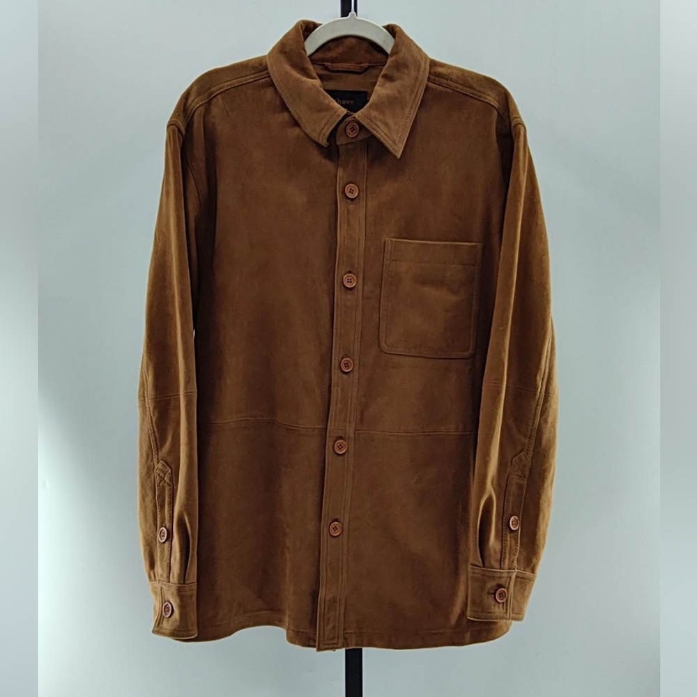 Quince 100% Suede Overshirt Cognac Brown Outerwear‎ M - Picture 8 of 9